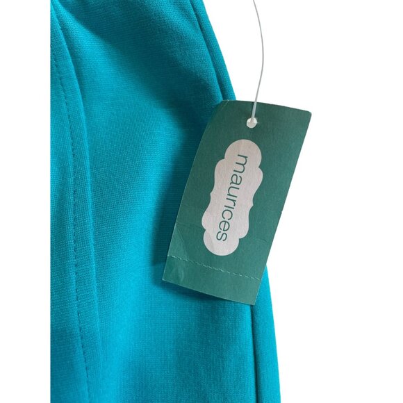 Maurices Womens Size Medium Teal Knit Pencil Skirt Elastic Waist Stretch - Picture 7 of 11